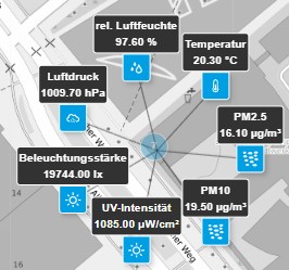Wetterdaten in der Kartenansicht