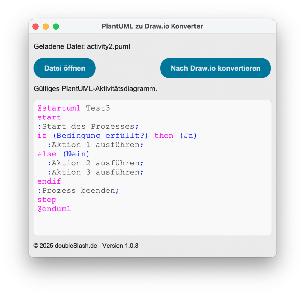 PlantUML-zu-Draw.io-Konverter: Konverter