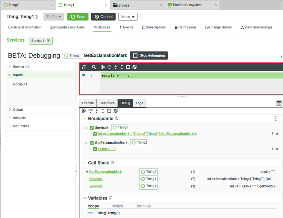 JavaScript Debugger Screenshot